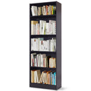 Modern 5 Tier Shelf Bookcase Storage Media Storage Organization Cabinet Black