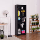 Modern 5 Tier Shelf Bookcase Storage Media Storage Organization Cabinet Black