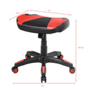 Multi-Use Gaming Ottoman Footstool Chair Footrest Swivel Height Adjustable Red
