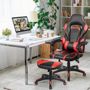 Multi-Use Gaming Ottoman Footstool Chair Footrest Swivel Height Adjustable Red