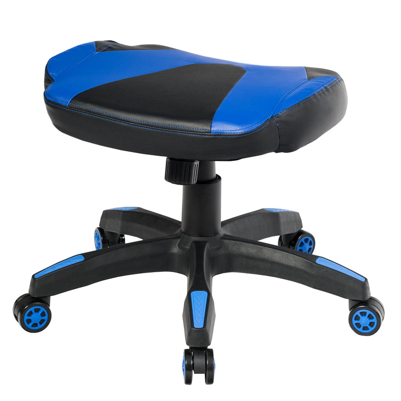 Multi-Use Gaming Ottoman Footstool Chair Footrest Swivel Height Adjustable Blue