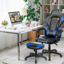 Multi-Use Gaming Ottoman Footstool Chair Footrest Swivel Height Adjustable Blue