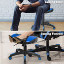 Multi-Use Gaming Ottoman Footstool Chair Footrest Swivel Height Adjustable Blue