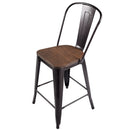 Copper Set of 2 Metal Wood Bar Stool Style Kitchen Dining Chairs Rustic