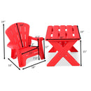 Plastic Children Kids Table & Chair Set 3-Piece Play Furniture In/Outdoor Red