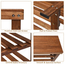 3-Tier Bamboo Shoe Bench Storage Rack Organizer W/ Stool Entryway Home Hallway