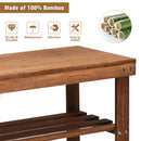 3-Tier Bamboo Shoe Bench Storage Rack Organizer W/ Stool Entryway Home Hallway