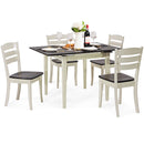 Extending 5 Piece Wood Dining Table Set 4 Chairs Kitchen Table w/Extension Leaf