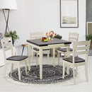Extending 5 Piece Wood Dining Table Set 4 Chairs Kitchen Table w/Extension Leaf