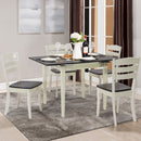 Extending 5 Piece Wood Dining Table Set 4 Chairs Kitchen Table w/Extension Leaf