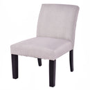 Fabric Wood Armless Slipper Dining Sofa Chair Upholstered Living Room Furniture