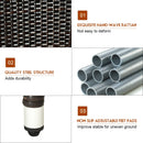 7PCS Patio Rattan Dining Set 6 Stackable Chairs Cushioned