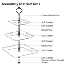 3 Tier Green Dessert Cake Tower Stand Porcelain Server Display