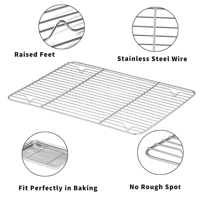 Baking Tray with Rack (2Pans+2Racks) Stainless Steel Non Toxic Baking Pan