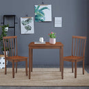 3-Piece Dining Table Set 2 Slat Back Chairs with Wood Leg Kitchen Furniture