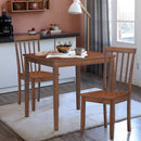3-Piece Dining Table Set 2 Slat Back Chairs with Wood Leg Kitchen Furniture