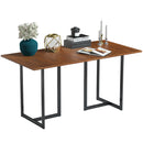 60'' Console Dining Table Rectangular Kitchen Table w/ Metal Frame and Wood Top