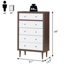 5 Drawer Dresser Wood Chest of Drawers Storage Freestanding Cabinet Organizer
