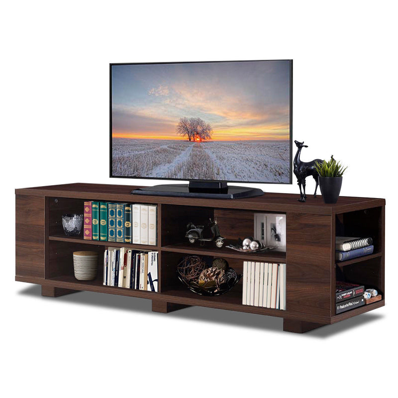 Costway 59'' Wood TV Stand Console Storage Media Center w/ Adjustable Shelf