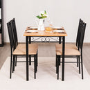 5 PC Dining Set Wood Metal Table and 4 Chairs Kitchen Breakfast Furniture New
