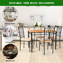 5 PC Dining Set Wood Metal Table and 4 Chairs Kitchen Breakfast Furniture New
