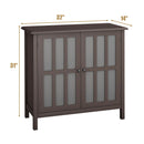 Storage Buffet Cabinet Glass Door Sideboard Console Table Server Display Brown