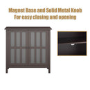 Storage Buffet Cabinet Glass Door Sideboard Console Table Server Display Brown