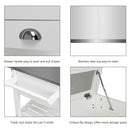Rolling Kitchen Island Trolley Cart Stainless Steel Flip Tabletop w/Drawer White
