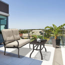 2 Pcs Patio Outdoor LoveSeat Coffee Table Set Furniture Bench With Cushion