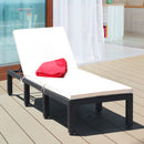 Patio Rattan Lounge Chair Chaise Couch Cushioned Height Adjustable Pool Garden
