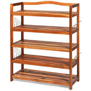 5-Tier Wood Shoe Rack Freestanding Shoe Storage Organizer Heavy-duty