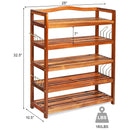 5-Tier Wood Shoe Rack Freestanding Shoe Storage Organizer Heavy-duty