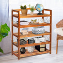 5-Tier Wood Shoe Rack Freestanding Shoe Storage Organizer Heavy-duty