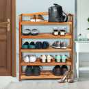 5-Tier Wood Shoe Rack Freestanding Shoe Storage Organizer Heavy-duty