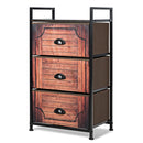 3 Drawer Fabric Dresser Storage Tower Nightstand Sturdy Steel Frame Closet