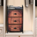 3 Drawer Fabric Dresser Storage Tower Nightstand Sturdy Steel Frame Closet