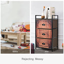 3 Drawer Fabric Dresser Storage Tower Nightstand Sturdy Steel Frame Closet