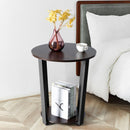 Set of 2 Industrial End Table Sofa Side Table Nightstand Shelf