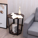 Set of 2 Industrial End Table Sofa Side Table Nightstand Shelf