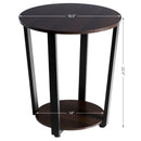 Set of 2 Industrial End Table Sofa Side Table Nightstand Shelf