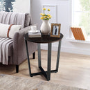 Set of 2 Industrial End Table Sofa Side Table Nightstand Shelf