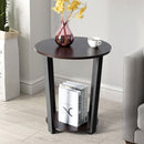 Set of 2 Industrial End Table Sofa Side Table Nightstand Shelf