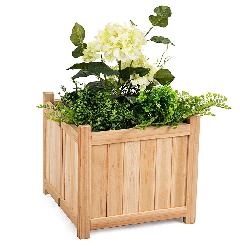 Square Wood Flower Planter Box Raised Vegetable Patio Lawn Garden folding