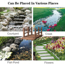 5' Wooden Bridge Stained Finish Decorative Solid Wood Garden Pond Arch Walkway