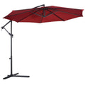 10' Hanging Umbrella Patio Sun Shade Offset Outdoor Market W/T Cross Base