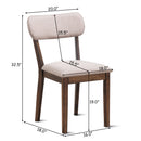 Set of 2 Dining Side Chairs Armless Fabric Upholstered Seat Wood Legs Furniture