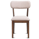 Set of 2 Dining Side Chairs Armless Fabric Upholstered Seat Wood Legs Furniture