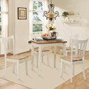 Extendable 5 Piece Wood Dining Table Set 4 Chairs Kitchen Table w/Extension Leaf