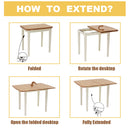 Extendable 5 Piece Wood Dining Table Set 4 Chairs Kitchen Table w/Extension Leaf