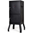 Vertical Charcoal Smoker BBQ Barbecue Grill w/ Temperature Gauge Outdoor Black